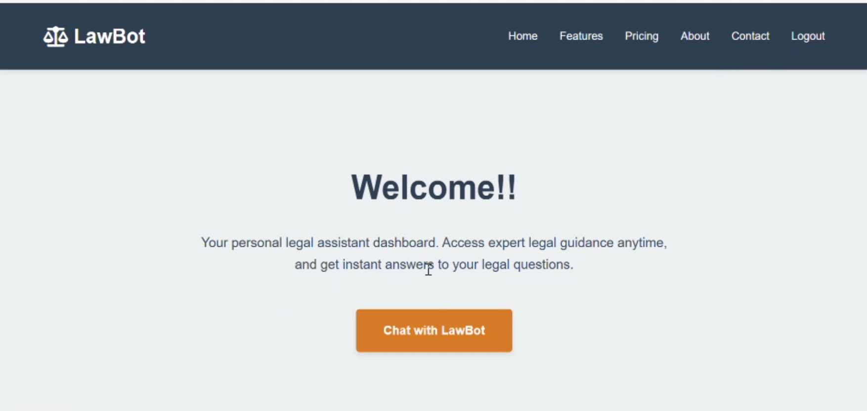 LawBot Chatbot Interface